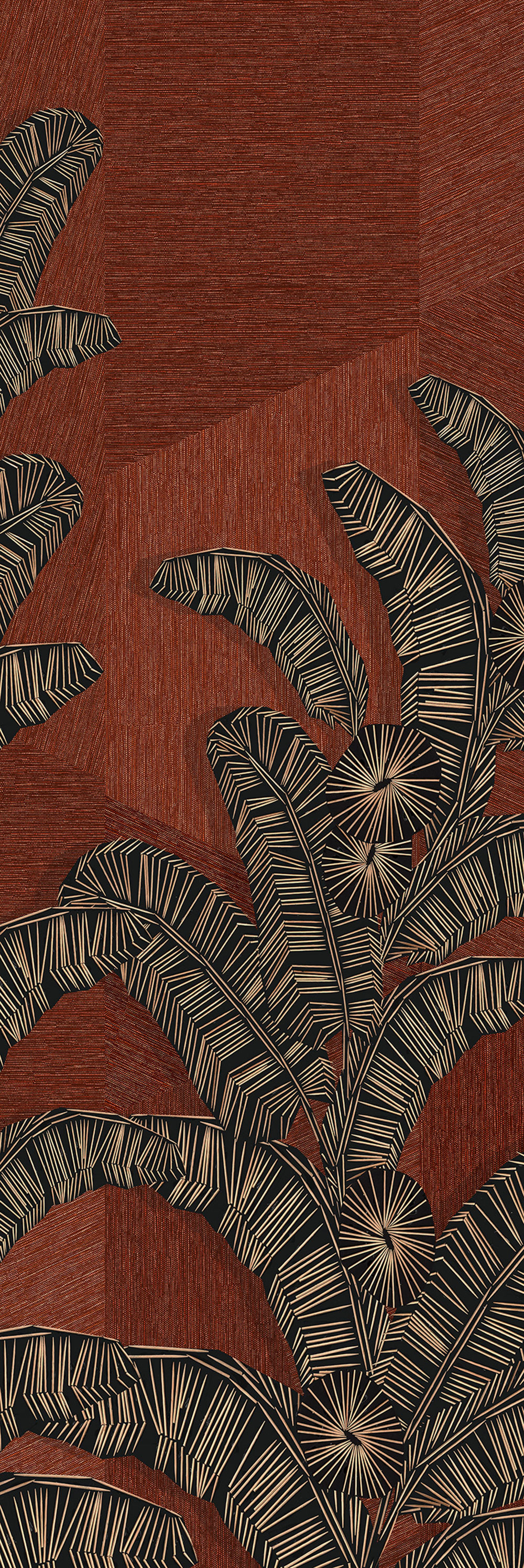 Non-woven wall mural, brown-red, leaves, DGAMA2032-300,  Amani,  Masureel