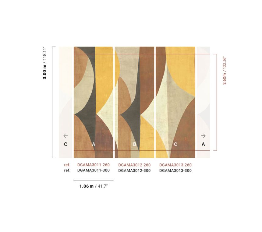 Geometric non-woven wall mural, brown, DGAMA3012-260,  Amani,  Masureel