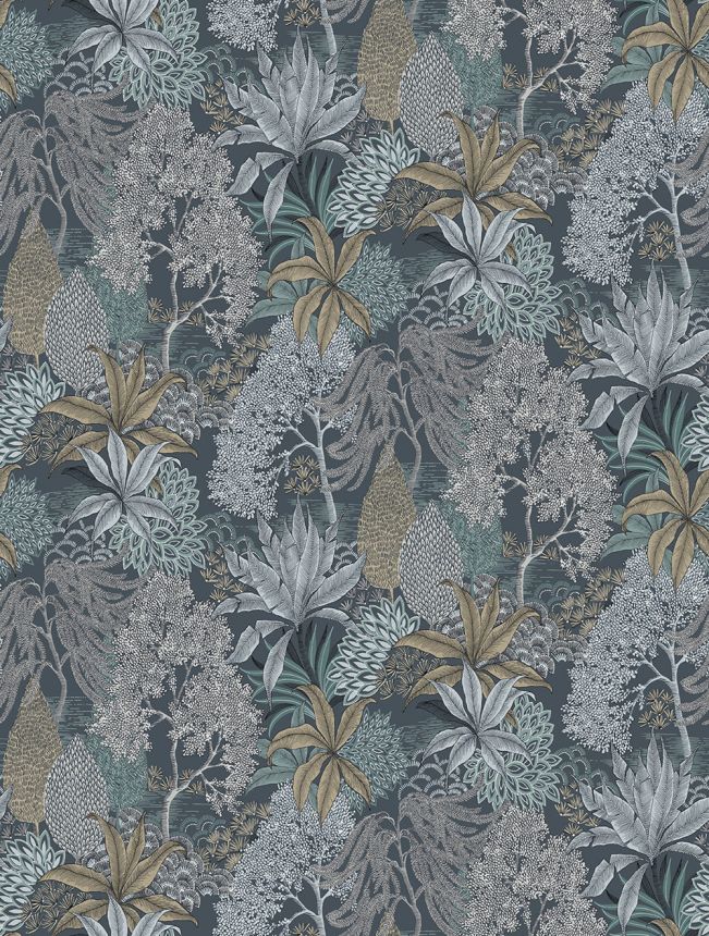 Non-woven wall mural, blue, leaves, FW4003-4, Feature Walls, Decoprint