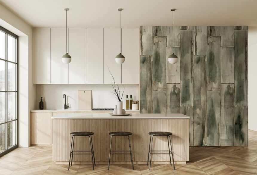 Non-woven wall mural, green-brown, wood, FW4051-4, Feature Walls, Decoprint