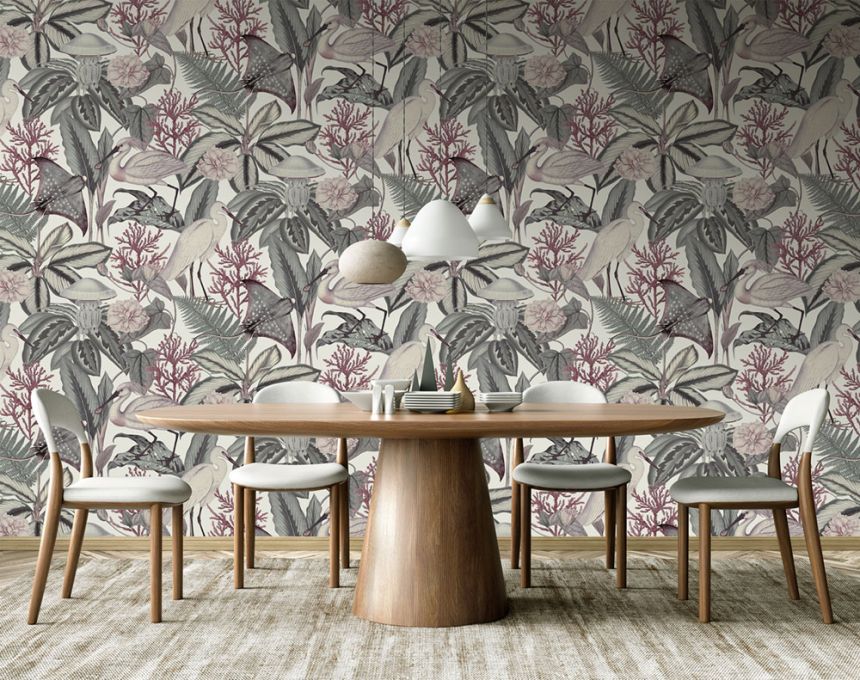 Non-woven wall mural, green, birds, leaves, FW4061-5, Feature Walls, Decoprint