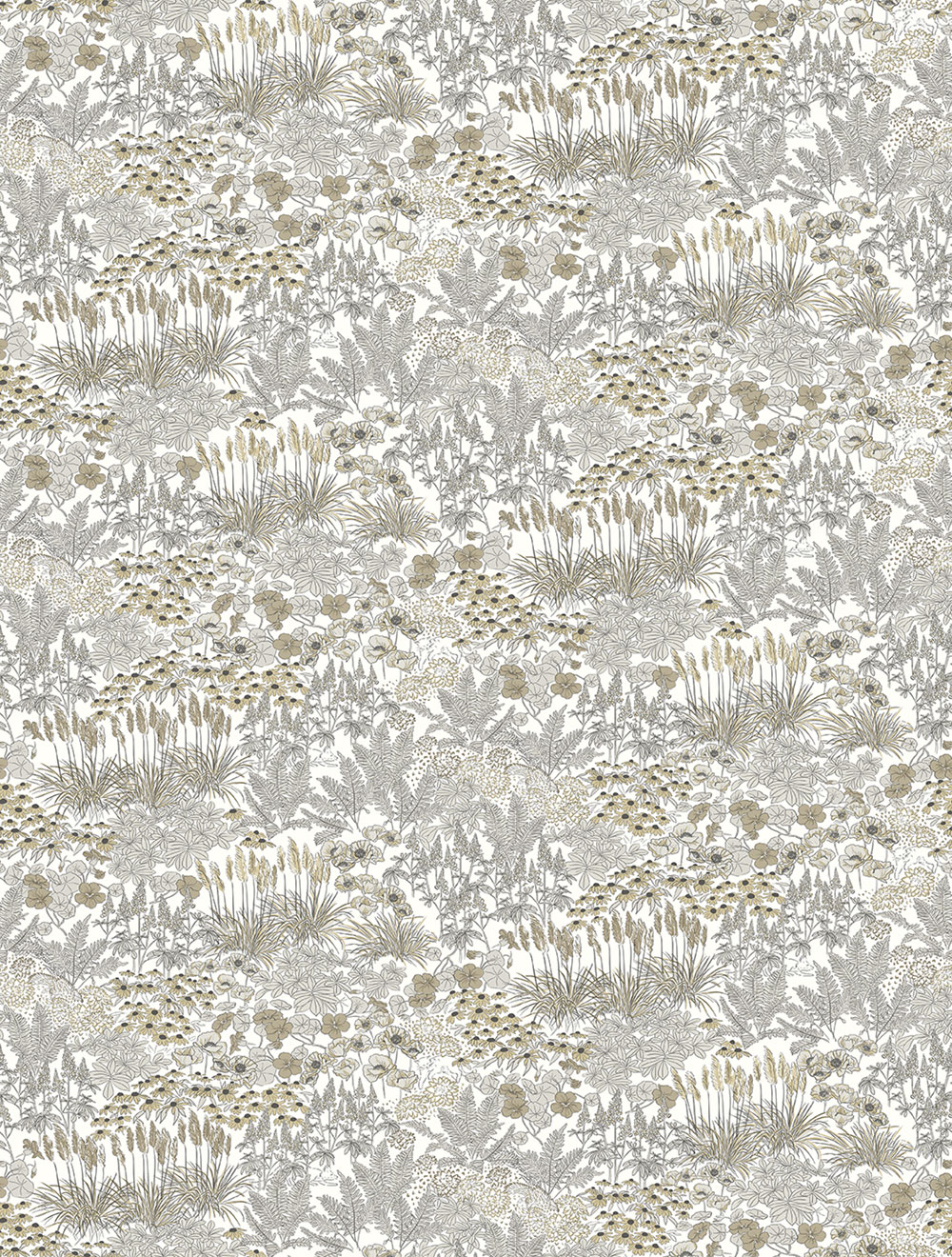 Non-woven wall mural, grey-beige, flowers, FW4062-1, Feature Walls, Decoprint