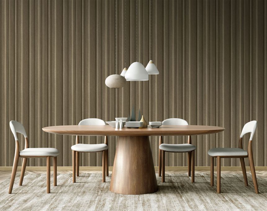 Non-woven wall mural, 3D slat imitation, brown, FW4043-2, Feature Walls, Decoprint