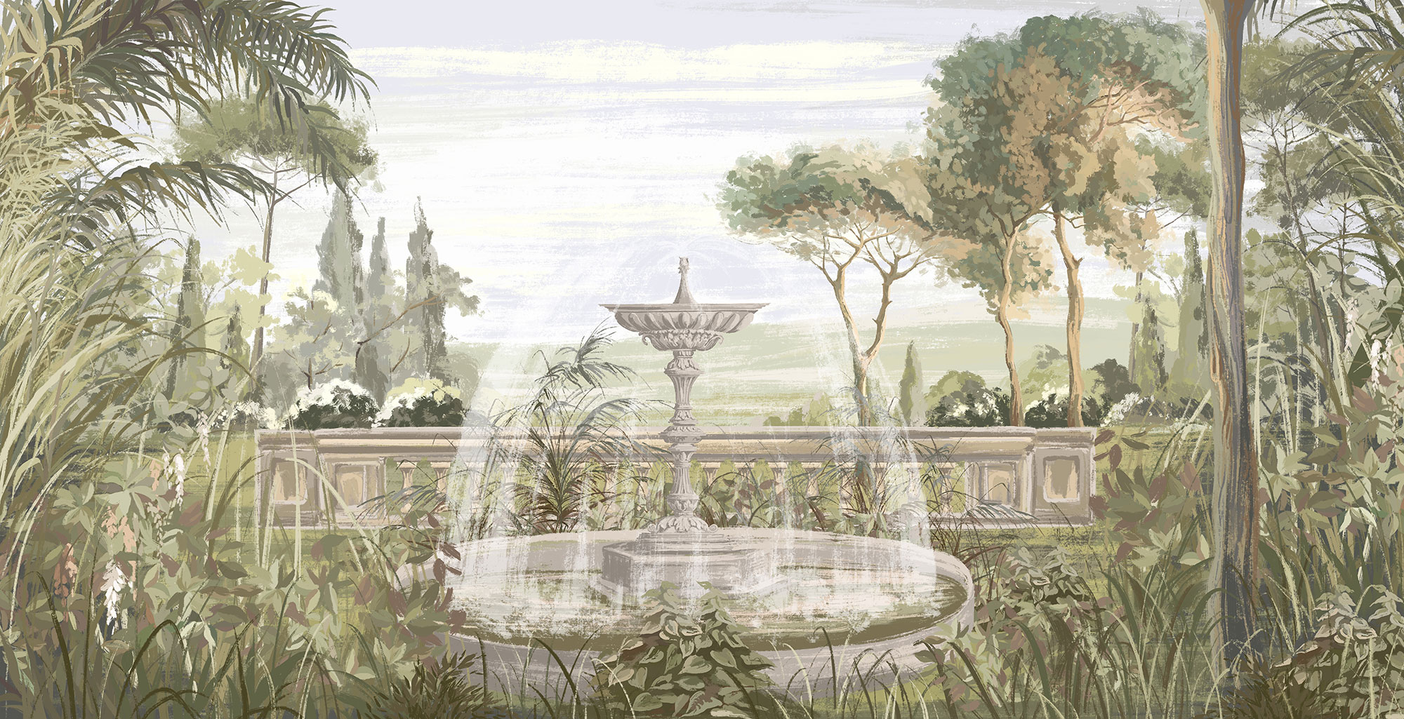 Customized non-woven wall mural, Fountain, 10105, Vavex