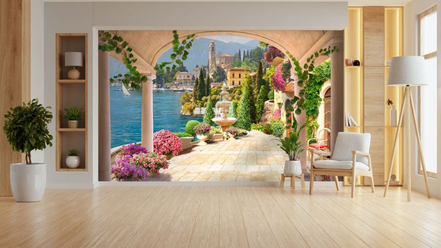 Customized non-woven wall mural, Mediterranean terrace, 10110, Vavex