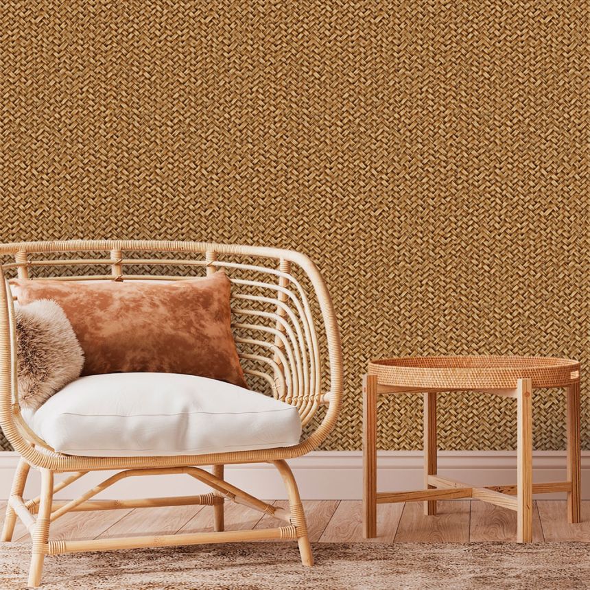 Luxury non-woven wallpaper, beige, imitation mat, Z57722, Architexture 2,  Zambaiti Parati