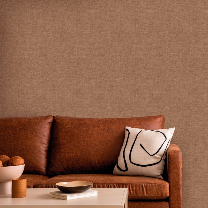 Luxury non-woven wallpaper, brown, fabric imitation, Z57753, Architexture 2,  Zambaiti Parati