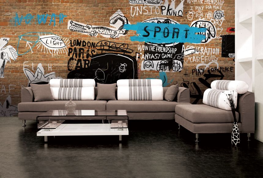 Customized non-woven wall mural, Graffiti, 10137, Vavex