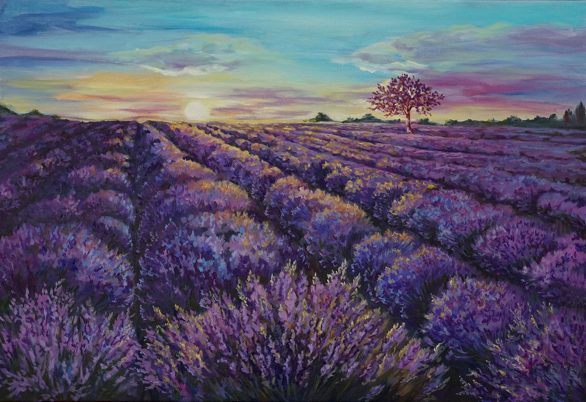 Customized non-woven wall mural, Provence, Lavender field, 10166, Vavex