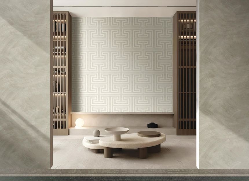 Non-woven wallpaper, geometric, beige, 27511, Sintesi, Cristiana Masi by Parato