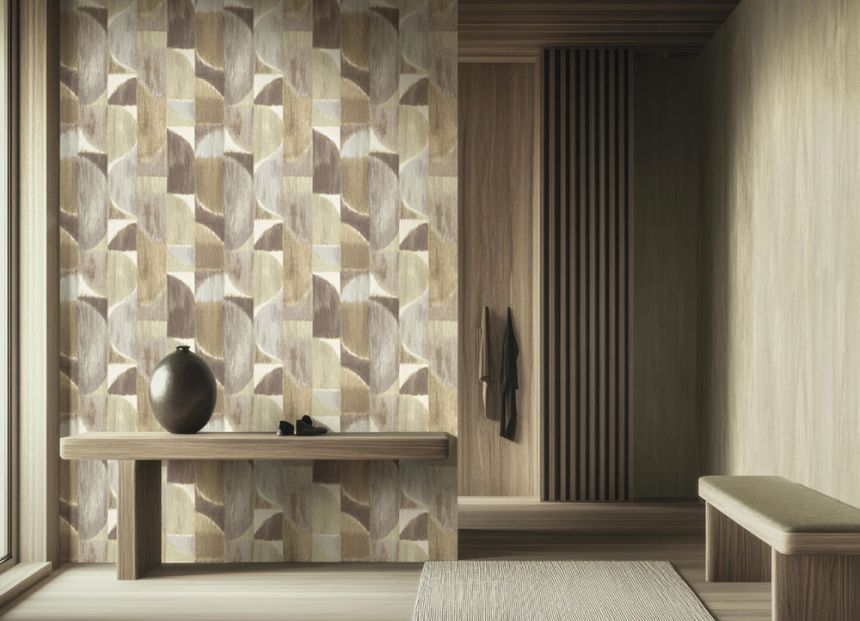 Non-woven wallpaper, graphic, brown-grey, 27525, Sintesi, Cristiana Masi by Parato