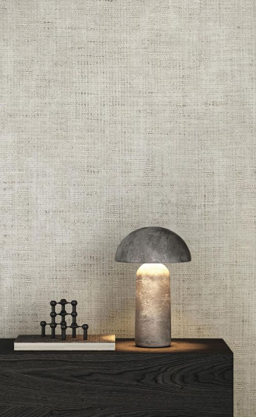 Non-woven wallpaper, fabric imitation, grey, 27567, Sintesi, Cristiana Masi by Parato