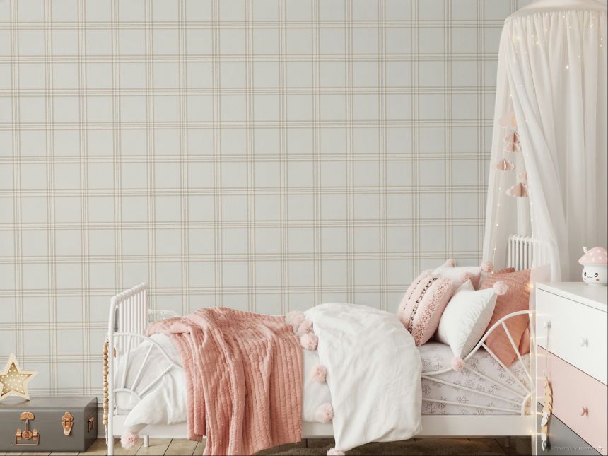Wallpaper, grey-beige, fabric imitation, 38412, Top Stripes, Parato by Cristiana Masi