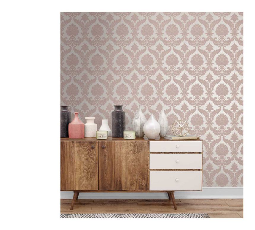 Non-woven wallpaper, beige-pink, baroque pattern, 25724, The Best Classic & Elegant, Cristiana Masi by Parato