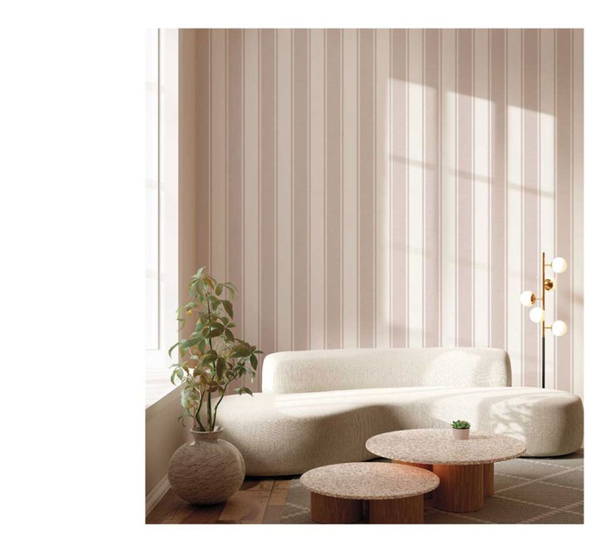 Non-woven wallpaper, cream-pink, stripes, 23674, The Best Classic & Elegant, Cristiana Masi by Parato