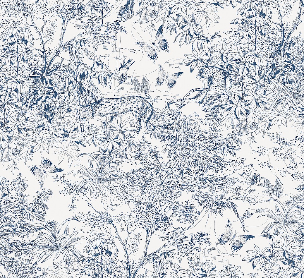 Wallpaper, white-blue, leopard, nature, ZON201, Amazone, Masureel