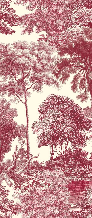 Mural wallpaper, red, forest, trees, DGSAL1052-260, Amazone, Masureel