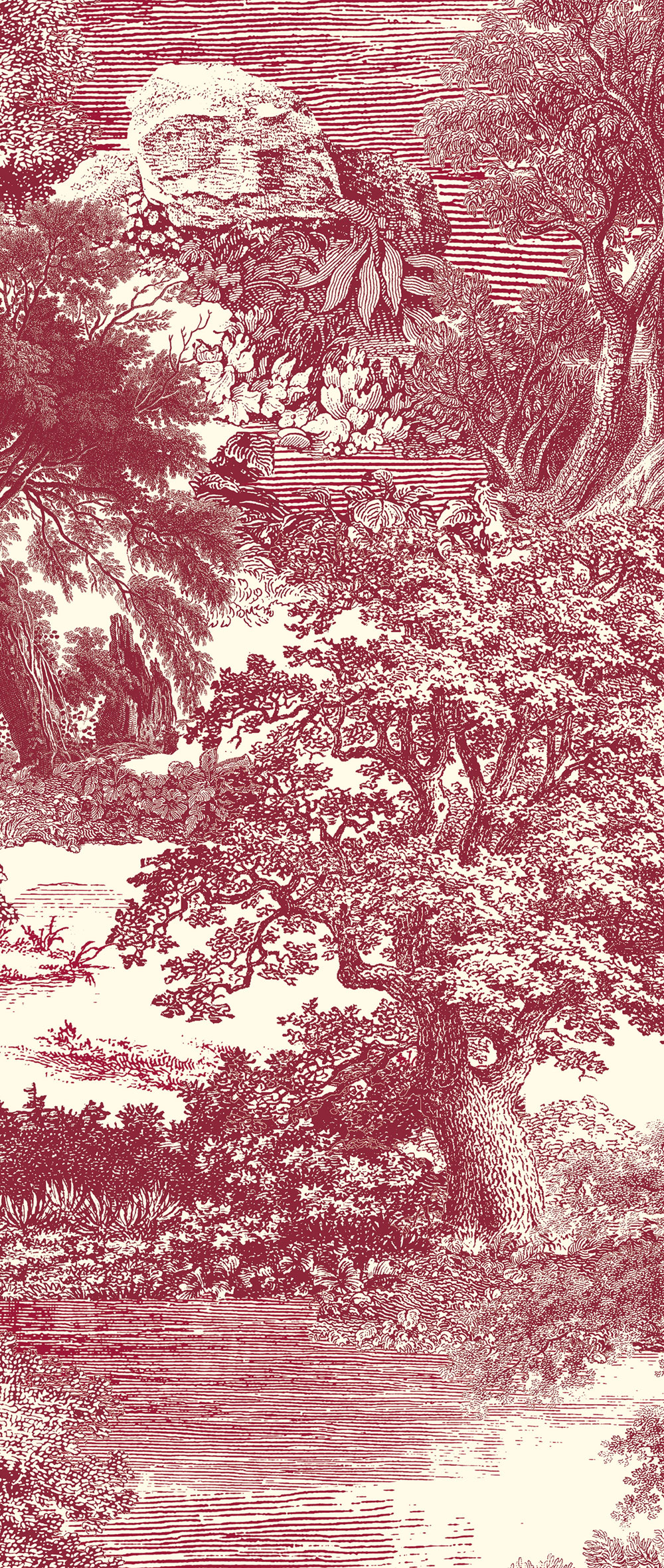 Mural wallpaper, red, forest, trees, DGSAL1053-260, Amazone, Masureel