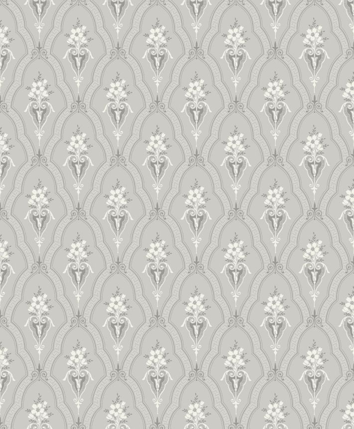 Wallpaper, grey, castle pattern, ornaments, 4166, Alla Tiders Hus, Borastapeter