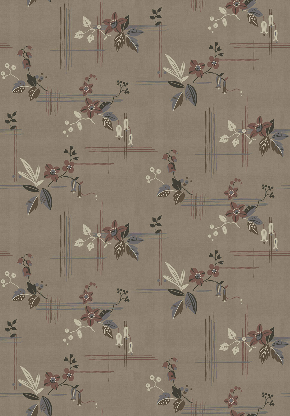 Wallpaper, brown, flowers, 4173, Alla Tiders Hus, Borastapeter