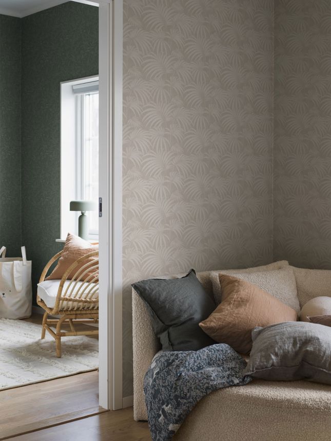 Wallpaper, beige, palm leaves, 38769, Borosan Hem, Boråstapeter