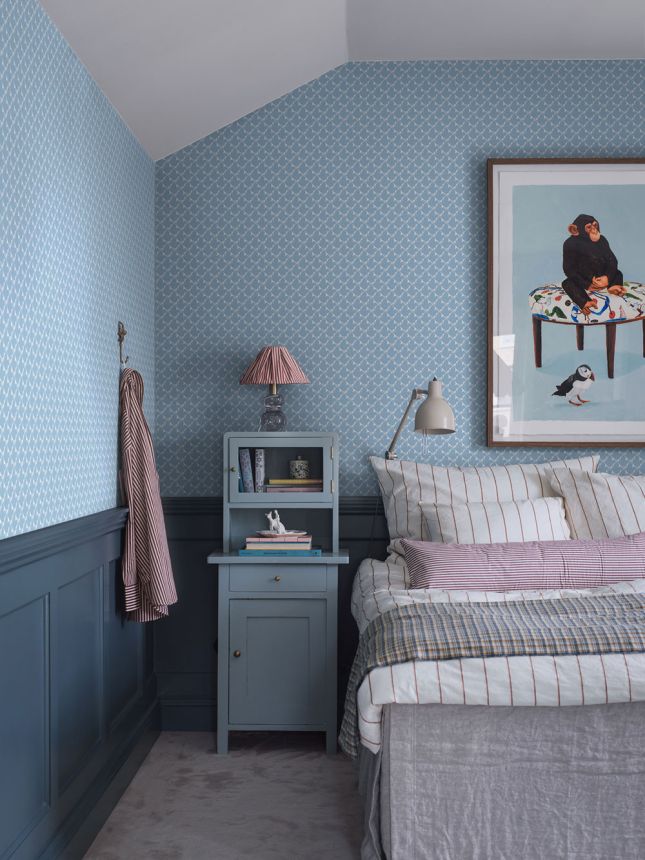 Wallpaper, blue, birds, 4844, New Heritage, Borastapeter