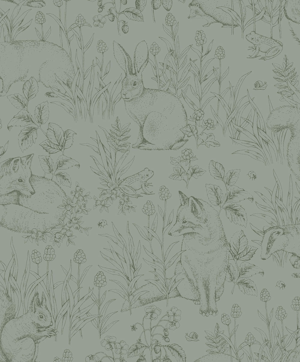 Wallpaper, green, animals, 7477, Newbie Wallpaper, Boråstapeter