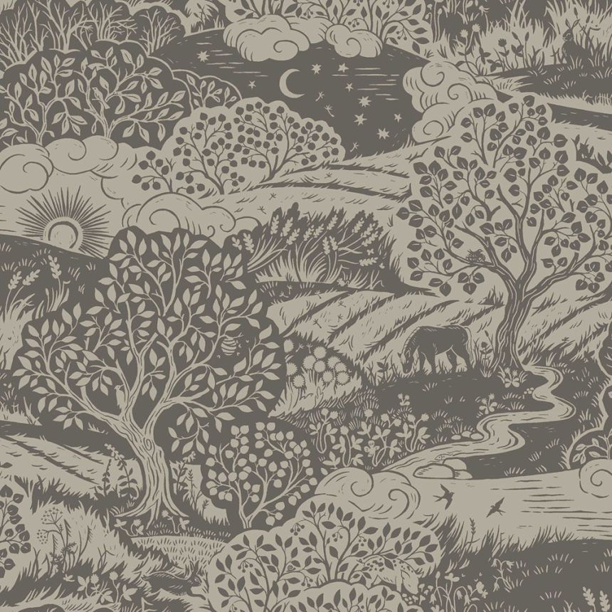 Wallpaper, grey-beige, landscape, 5831, Nordic Folk, Borastapeter