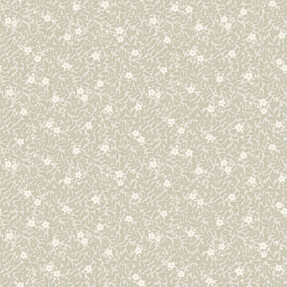 Wallpaper, green, flowers, leaves, 5712, Orangeri, Boråstapeter