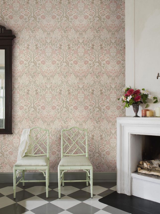 Wallpaper, pink, flowers, 5724, Orangeri, Boråstapeter