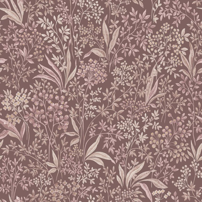 Burgundy wallpaper, flowers, leaves, 7268, Icons, Borastapeter
