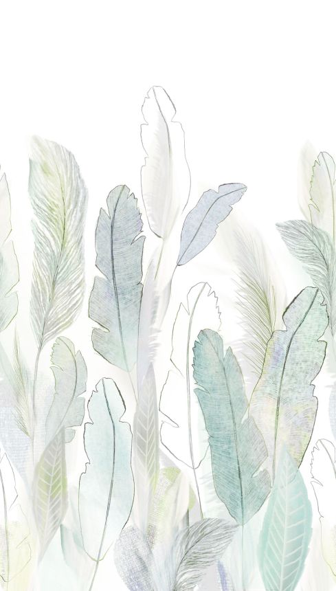 Beige wallpaper, Feathers, A73501, One roll, one motif 2, Grandeco