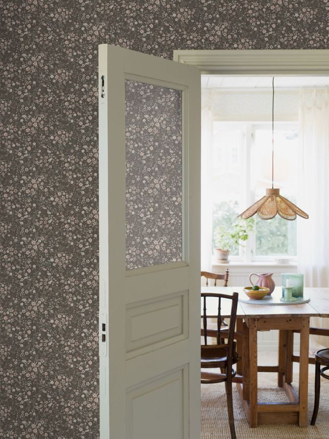 Wallpaper, brown, flowers, 6930, Newbie Wallpaper, Boråstapeter