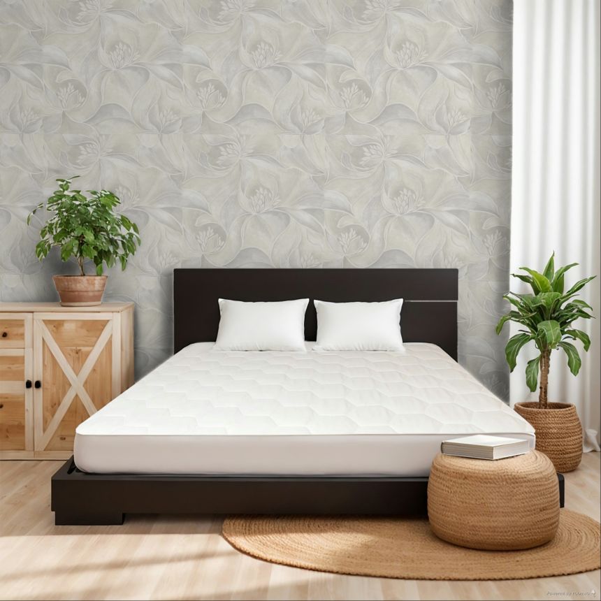 Luxury wallpaper, grey, flowers, Z20128, Casa Chic, Zambaiti Parati