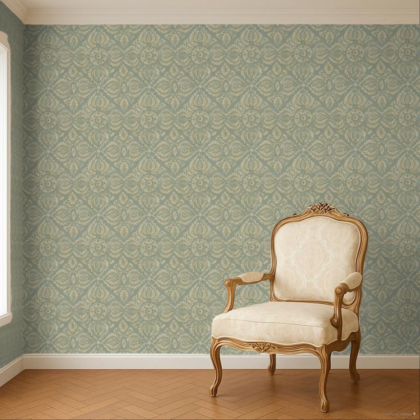 Wallpaper, blue, ornaments, 350625, Amber, Eijffinger