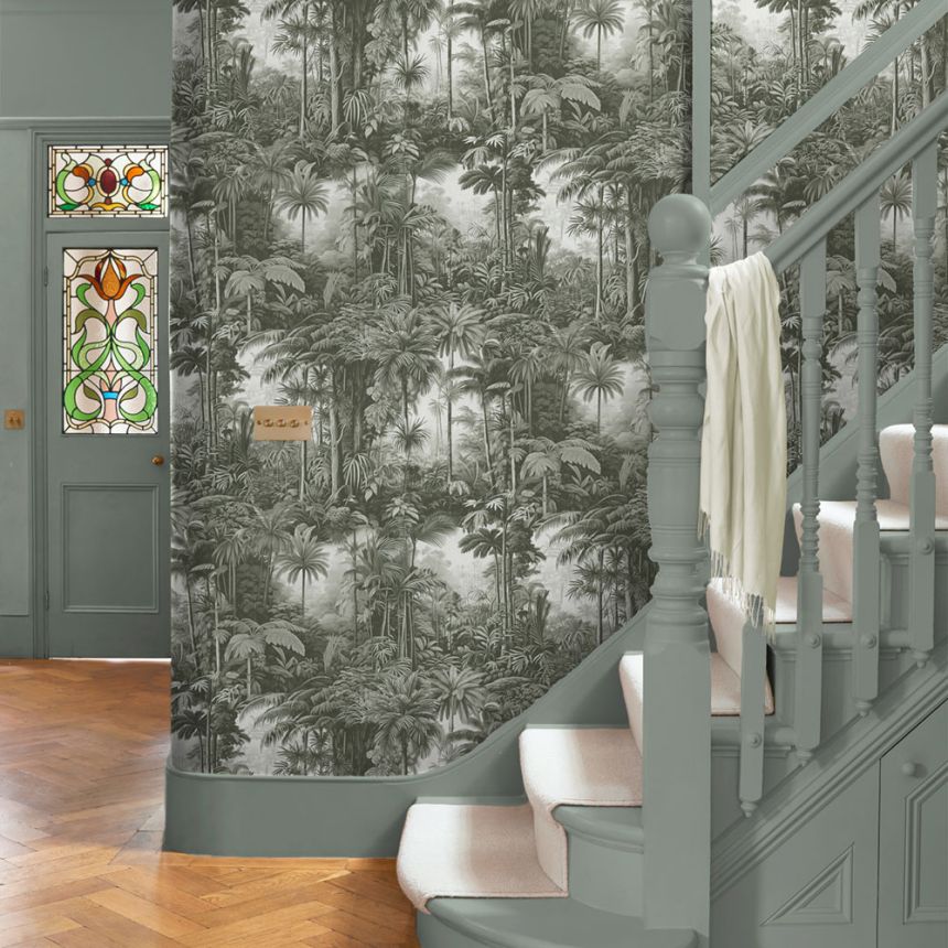 Wallpaper, grey-black, palms, jungle, 127916, Arboretum, Graham Brown Premium