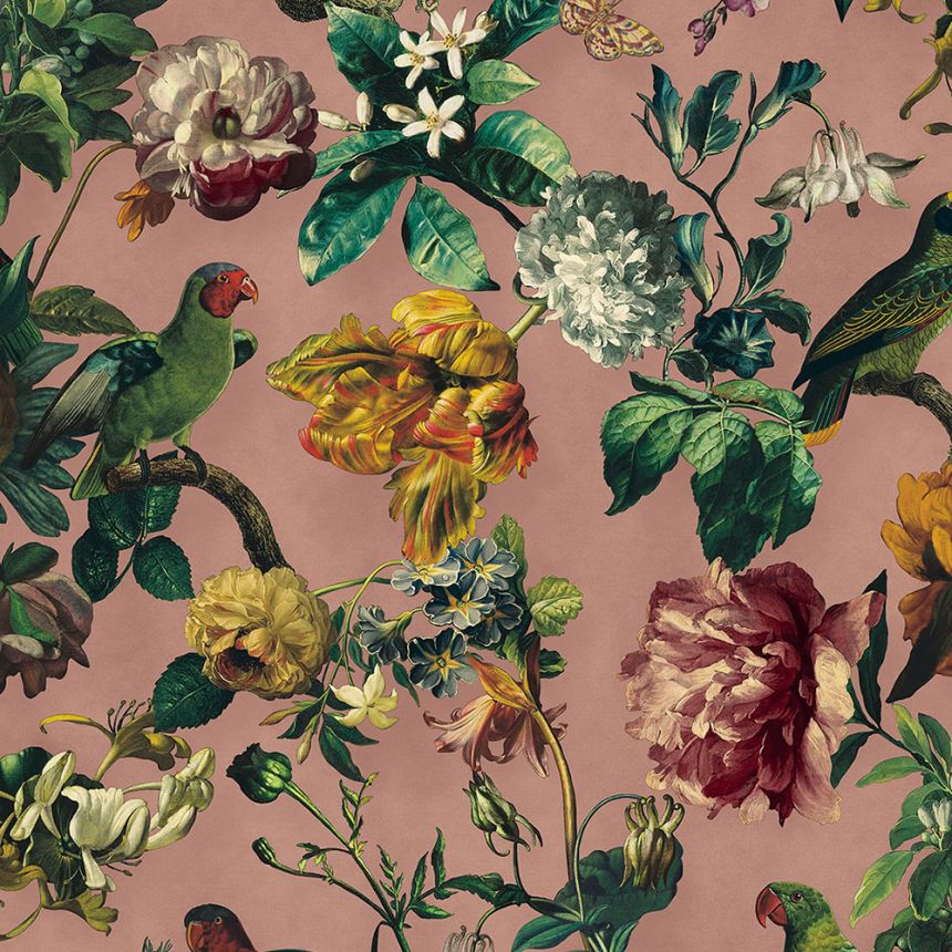 Luxury non-woven wallpaper Birds, Flowers, 307304, Museum, Eijffinger