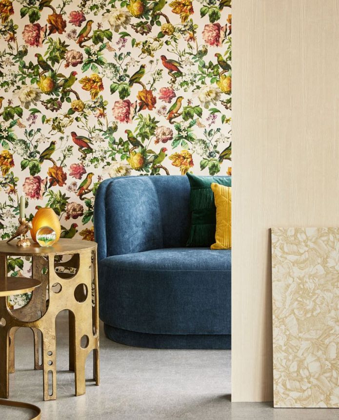 Luxury non-woven wallpaper Birds, Flowers, 307302, Museum, Eijffinger