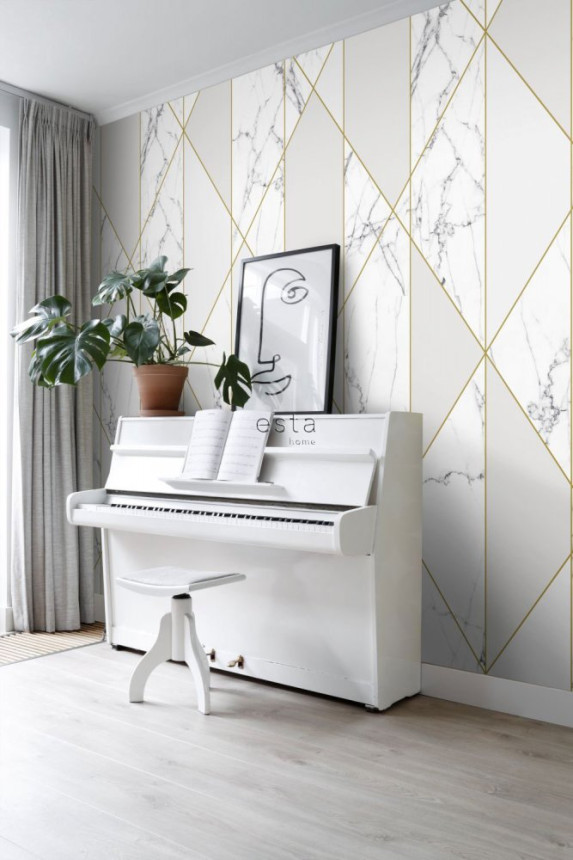 Non-woven geometric wall mural Marble 158965, 2,5 x 2,79 m, Art Deco, Esta