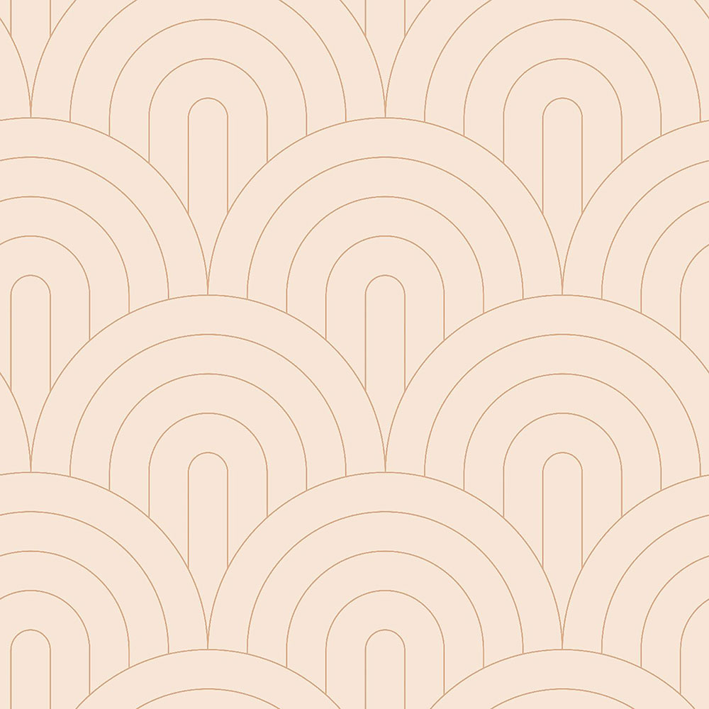 Beige non-woven wallpaper, geometric arched pattern 139216, Art Deco, Esta