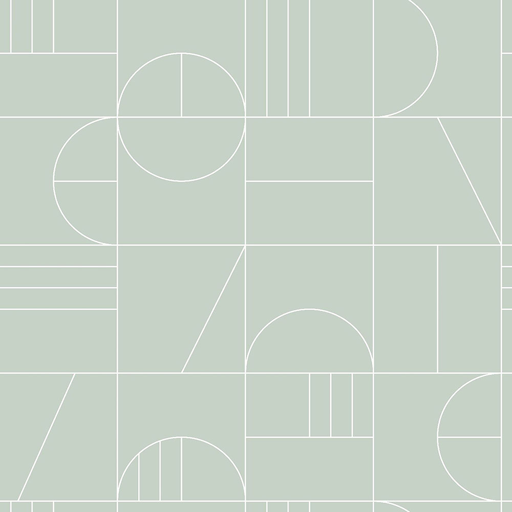 Green geometric pattern wallpaper 139209, Art Deco, Est