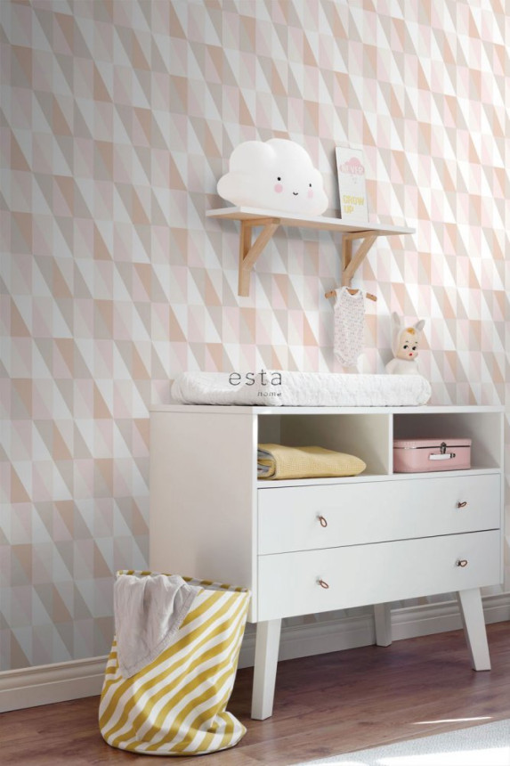 Non-woven wallpaper, colored triangles 139196, Art Deco, Esta