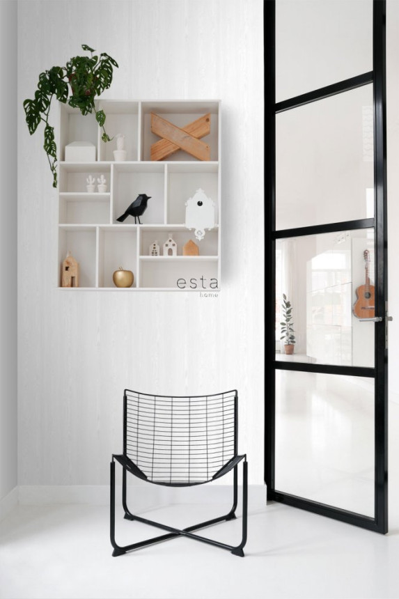 Non-woven wallpaper imitation of gray-white wood 138927, Little Bandits, Black & White, Esta