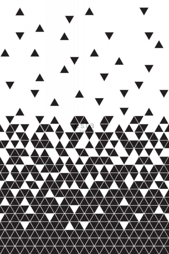 Non-woven wall mural triangles 158906, 1,86 x 2,79 m,  Black & White, Scandi cool, Esta