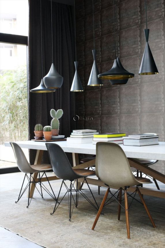 Non-woven wallpaper, imitation of metal plates with rivets 337227, Matières - Metal, Origin