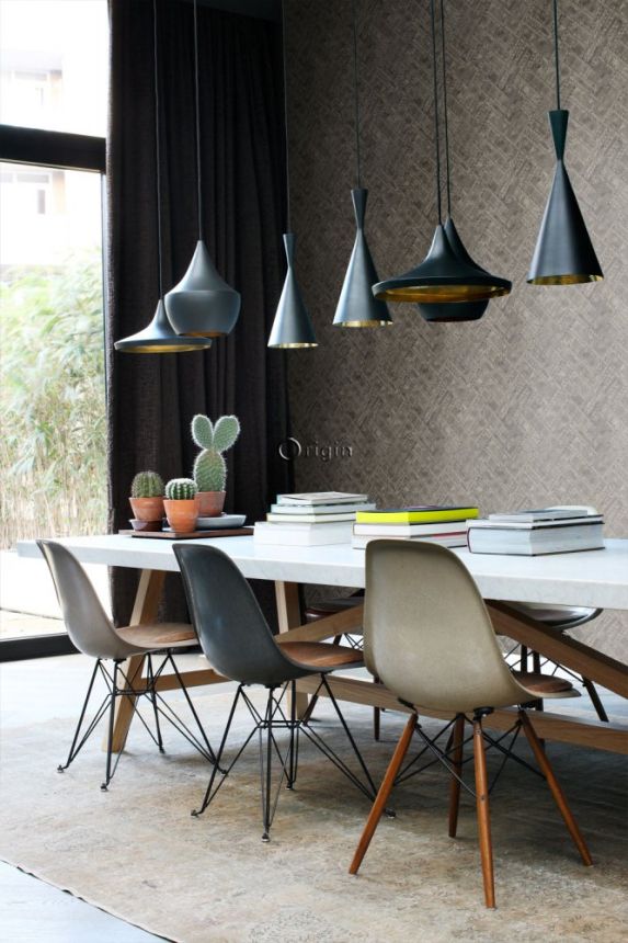 Non-woven wallpaper, imitation of shiny metal plates with rivets 337244, Matières - Metal, Origin