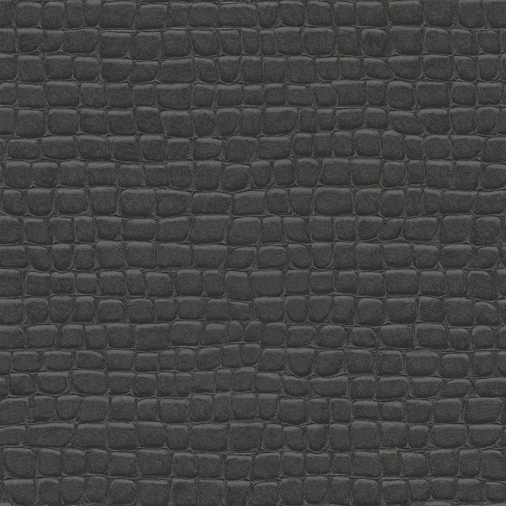 Non-woven black wallpaper, imitation crocodile skin 347783, Luxury Skins, Origin