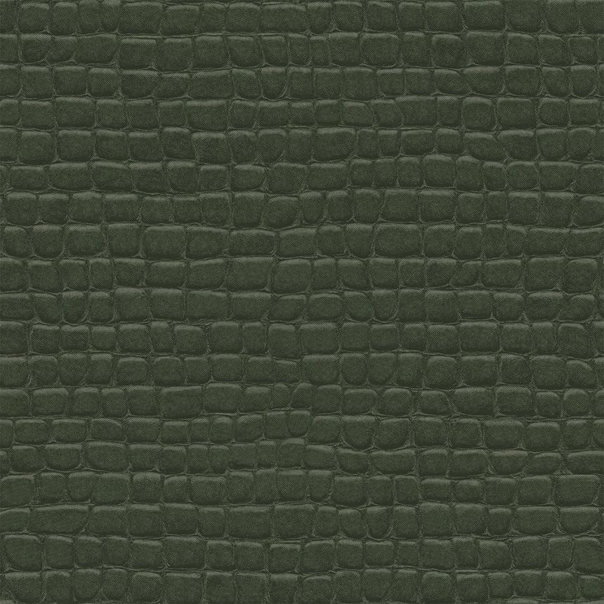 Non-woven green wallpaper, imitation crocodile skin 347781, Luxury Skins, Origin
