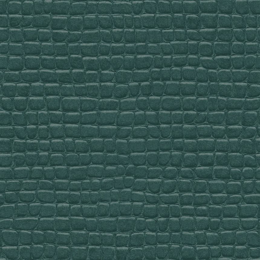 Non-woven green wallpaper, imitation crocodile skin 347780, Luxury Skins, Origin