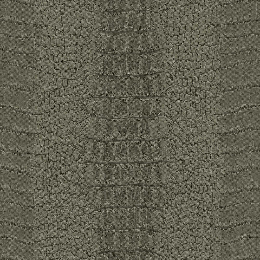 Khaki non-woven wallpaper, imitation crocodile skin 347774, Luxury Skins, Origin